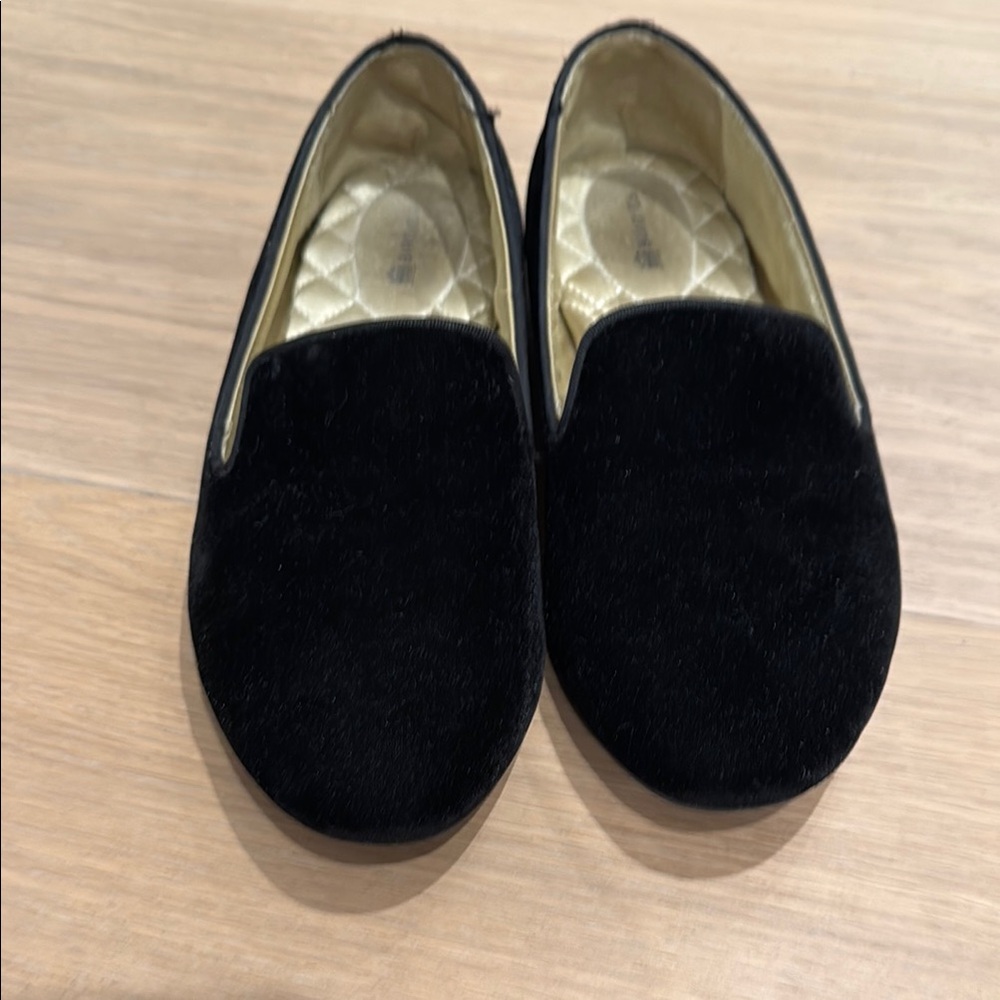 Black Velvet Slip-On Loafers